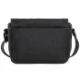 Ulanzi F02 black camera sling bag rear view with expandable side gusset and adjustable strap for versatile carry