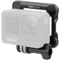 Ulanzi GP-16 Magnetic Quick Release Mount for GoPro HERO 10 Black featuring 2-prong and 3-prong adapter plates, front and side view
