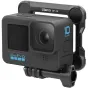 Магнитное быстросъемное крепление Ulanzi GP-16 для GoPro HERO 10 с передним видом, показывающим объектив, магнитную панель и быстрозажимной винт