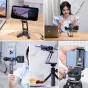 Ulanzi HP004 multifunctional crab tripod with smartphone mounted, showcasing practical usage for vlogging and streaming.