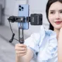 Ulanzi HP004 multifunctional crab tripod with smartphone mount and attached microphone accessory for vlogging and mobile content creation
