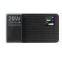 Ulanzi K20 RGB 20W pārnēsājamā video paneļa gaisma ar regulējamiem RGB krāsu iestatījumiem, spilgtuma kontroli un elegantu dizainu profesionālajai video un fotogrāfijai.