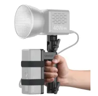 Ulanzi LA06 ergonomic light grip handle with integrated power bank plate and 40W LED light for handheld or mounted studio lighting setupsUlanzi LA06 ergonomic light grip handle with integrated power bank plate and 40W LED light for handheld or mounted studio lighting setups