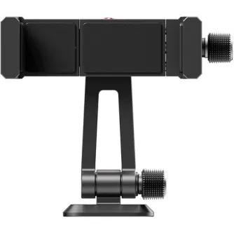 Ulanzi MA51 QuickClip phone clamp with 180 tilt and 360 rotation, dual cold shoe mounts, and 1/4-20 thread base for versatile smartphone setup
