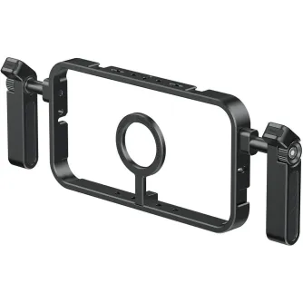 Ulanzi MG-001 MagSafe smartphone cage with magnetic stand and detachable side grips, aluminum frame for iPhone 12/13/15 series vlogging and live streaming setup