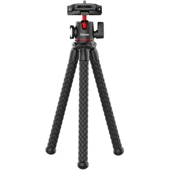 Ulanzi MT-33 flexible octopus tripod with dual cold shoe mounts, ball head, and folding smartphone clamp for vlogging and travel