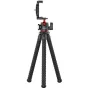 Ulanzi MT-33 multi-functional octopus tripod with flexible rubber-coated legs, dual cold shoe mounts, ball head, and smartphone clamp, ideal for vlogging and live streaming.