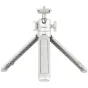 Ulanzi MT-42 white extendable desktop tripod with ball head and 360-degree cold shoe mount, viewed from above in fully extended position