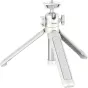 Ulanzi MT-42 white extendable desktop tripod with adjustable ball head and cold shoe mount, fully extended for tabletop use