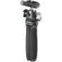 Ulanzi MT-47 compact tabletop tripod with Arca-Swiss quick-release ball head, extended for tabletop use, showcasing aluminum build and rotating cold shoe mount