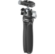 Ulanzi MT-47 compact tabletop tripod with Arca-Swiss quick-release ball head, extended for tabletop use, showcasing aluminum build and rotating cold shoe mountUlanzi MT-47 compact tabletop tripod with Arca-Swiss quick-release ball head, extended for tabletop use, showcasing aluminum build and rotating cold shoe mount