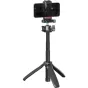 Ulanzi MT-47 mini tabletop tripod with Arca-Swiss quick-release plate supporting a smartphone for vlogging and streaming