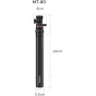 Ulanzi MT-80 Auto-Open Tripod with 2-way pan/tilt head, fully extended legs, and marked dimensions for easy setup and transport