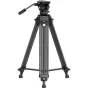 Ulanzi MT-81 smagais videotripods ar fluid head, izstieptajām alumīnija kājām, noņemamo pan rokturi un ātri atbrīvojošo plāksni profesionālai video ražošanai.