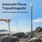 Автоматический штатив Ulanzi MT85 с MagSafe для смартфонов белого цвета, развертывание без рук с магнитной фиксацией телефона для съемки селфи и видеоблогов на каменистой местности