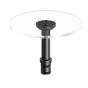 Ulanzi QT05 Xiaojiu rotating tray accessory for tripods with a transparent circular top plate and a central black mounting hub