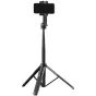 Ulanzi SK-03 1.5m wireless remote control tripod with smartphone holder in extended position, featuring cold shoe mount for accessories
