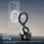 Электрическая присоска Ulanzi SK-22 для крепления смартфонов MagSafe с закреплённым телефоном, демонстрирующая складную руку и грузоподъёмность до 500г для использования без рук