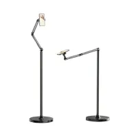 Ulanzi TH07 adjustable smartphone floor stand with dual pivoting arms and 360° phone clamp, showcasing height adjustment and versatile filming angles.Ulanzi TH07 adjustable smartphone floor stand with dual pivoting arms and 360° phone clamp, showcasing height adjustment and versatile filming angles.