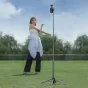 Ulanzi TT24 Cka Quick-Release Selfie Stick in tripod mode, fully extended with a universal ball head for stable vlogging and photography outdoors.