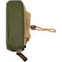 Ulanzi U Mini Mobile Phone Bag with padded green exterior, beige mesh section, and adjustable orange carabiner strap for secure carrying.