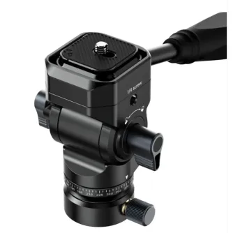Ulanzi U190 II UKA Video Head with 4kg load capacity, featuring smooth 360° pan and +90°/-53° tilt, UKA quick release plate, and detachable handle for travel-friendly videography.