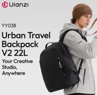Рюкзак Ulanzi YY038 Urban Travel Backpack V2 22L черного цвета, водонепроницаемый, с эргономичными лямками, идеально подходящий для креативных профессионалов в пути.Рюкзак Ulanzi YY038 Urban Travel Backpack V2 22L черного цвета, водонепроницаемый, с эргономичными лямками, идеально подходящий для креативных профессионалов в пути.