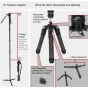 Varizoom CHICKENFOOT101 oglekļa šķiedras monopods ar 3-veida foto galvu, izstiepjams līdz 83 collām, ar noņemamu trijkāju bāzi, gumijas un šipku līdzsvara kājām un 4-stāvu konstrukciju, ideāls dinamiskai fotogrāfijai un videofil