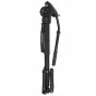 Varizoom CHICKENFOOTHEAD-AL monopod with fluid video head, extended view showing four-stage aluminum design and fold-down tripod feet