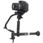 Стабилизатор Varizoom Stealthy с установленной DSLR-камерой, демонстрирующий режим ручного стабилизатора для плавной мобильной съемки и ведения блога