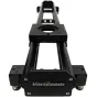 Varizoom VariSlider VSM1 professional 54-inch camera slider with high payload capacity, featuring a front view of a sturdy aluminum track, sliding outriggers, and a built-in Mitchell mount with 100mm, 75mm, and flat-base adapter