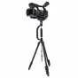 Varizoom VZ-CROSSFIRE-FP stabilizer with integrated tripod, supporting cameras up to 9 lbs, featuring fluid gimbal and adjustable height range
