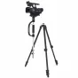 Varizoom VZ-CROSSFIRE-FP stabilizer mounted on a tripod, designed for cameras up to 9 lbs, ensuring smooth handheld and tripod shooting.
