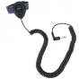 Professional coiled audio cable with 3.5mm male plug and secure in-ear headphone earpiece for precise monitoring and clear sound quality