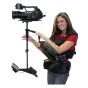 Professional VariZoom VZAVIATOR MX stabilizer with 7-inch monitor, ergonomic vest, and extended arm for smooth handheld camera shots up to 6.8kg