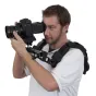 Varizoom CineRig modular shoulder support system with DSLR camera for stable handheld cinematic shooting