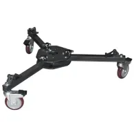 VariZoom VZD100 heavy-duty video dolly with locking urethane wheels for smooth camera movements, supporting up to 140 lbs, side viewVariZoom VZD100 heavy-duty video dolly with locking urethane wheels for smooth camera movements, supporting up to 140 lbs, side view