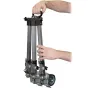 VariZoom VZD50 video dolly with adjustable legs and wheel brakes, compact design for smooth camera movement, extended for stability and portability