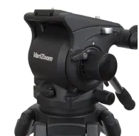 VariZoom VZFH100 fluid tripod head with adjustable drag knobs for pan and tilt control, telescoping handle, and 100mm half-ball mount for cameras up to 10 kgVariZoom VZFH100 fluid tripod head with adjustable drag knobs for pan and tilt control, telescoping handle, and 100mm half-ball mount for cameras up to 10 kg