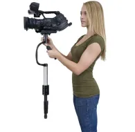 Varizoom VZ-FP FlowPod 3-in-1 stabilizer in handheld mode with camera mounted, showcasing smooth shooting grip for DSLR and video cameras up to 9 lbsVarizoom VZ-FP FlowPod 3-in-1 stabilizer in handheld mode with camera mounted, showcasing smooth shooting grip for DSLR and video cameras up to 9 lbs