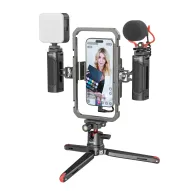 SmallRig 3384D pilnīgs mobilais video komplekts ar universālu kārtiņu, divu LED gaismu paneli, virzīto šautgūna mikrofonu un stabilu metāla statīvu profesionālai filmēšanai ar viedtālruniSmallRig 3384D pilnīgs mobilais video komplekts ar universālu kārtiņu, divu LED gaismu paneli, virzīto šautgūna mikrofonu un stabilu metāla statīvu profesionālai filmēšanai ar viedtālruni