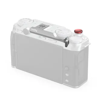 SmallRig Thumb Grip for FUJIFILM X-M5 in silver, featuring an ergonomic thumb rest with a non-slip texture and a concave shutter button for comfortable one-handed shooting.
