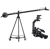 Кран для камеры Varizoom VZSNAPCRANE9-100 длиной 3 метра с дистанционной головкой панорамы/наклона, установленный на прочном штативе с выносами и резиновыми колесами для профессиональной видеосъемкиКран для камеры Varizoom VZSNAPCRANE9-100 длиной 3 метра с дистанционной головкой панорамы/наклона, установленный на прочном штативе с выносами и резиновыми колесами для профессиональной видеосъемки