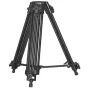 Varizoom VZT75A vieglais alumīnija videotripods ar 65mm montāžas loku, viduslīmeņa stabilizējošo konstrukciju un maināmiem gumijas/spīķu kājiņiem, iztur 410 mārciņas smagāku kameru