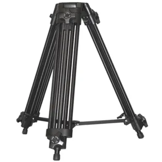 Varizoom VZT75A vieglais alumīnija videotripods ar 65mm montāžas loku, viduslīmeņa stabilizējošo konstrukciju un maināmiem gumijas/spīķu kājiņiem, iztur 410 mārciņas smagāku kameru