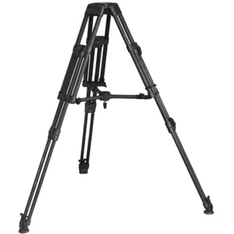 Varizoom VZTC100C profesionāls oglekļa šķiedras video statīvs ar izstieptajām kājām, vidēja līmeņa stabilizatoru un gumijas pēdām stabilai izmantošanai iekštelpās un ārpusē