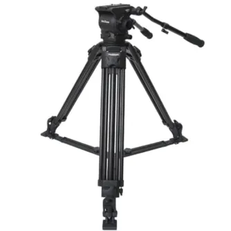 Видеоштатив VariZoom VZTK100A с жидкостной головкой FH100, раздвижной опорой для пола и телескопической ручкой для плавной работы с камерами до 15 фунтов.