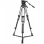 Varizoom VZTK100A videotripods ar FH100 fluid head - viegls alumīnija tripods ar grīdas izpletni stabilai kameru atbalstam līdz 15 kg