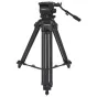 Varizoom VZTK100AM video tripod system with 100mm fluid head and adjustable mid-level spreader legs for professional camera support up to 15 lbs