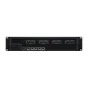 Blackmagic Design ATEM 4 M/E Constellation IP rear view with redundant 100G Ethernet ports for professional live production switching